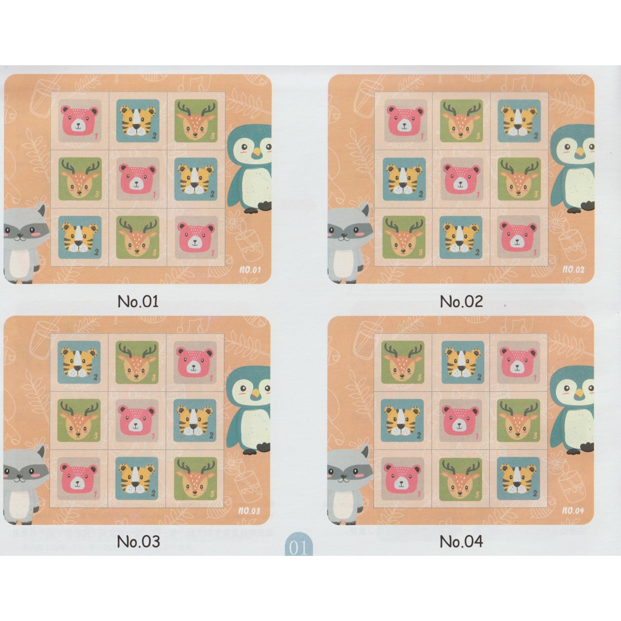 Joc educativ Sudoku cu tablita magnetica, 32 de piese, cartonase cu animale, Verde-11