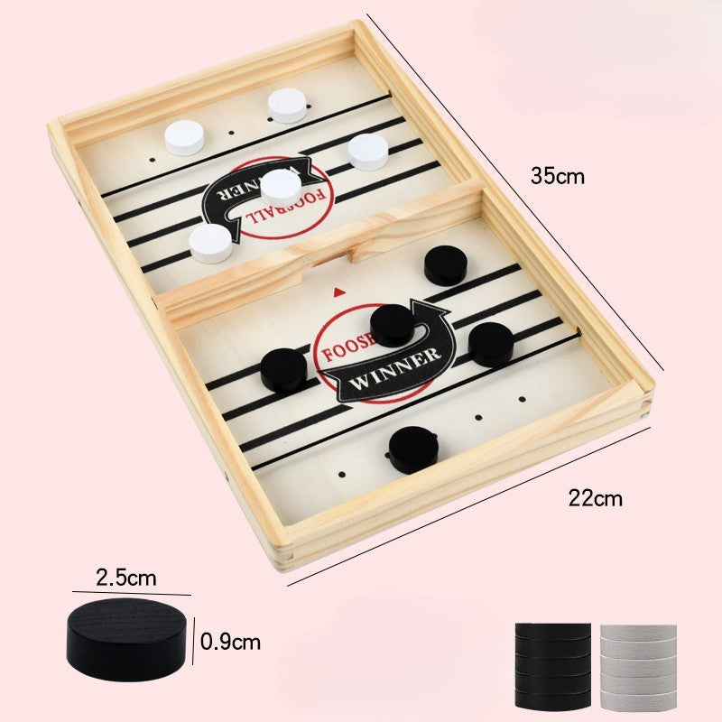 Joc Fooseball Interactiv, Flippy, Tip Hockey pe Gheata, din Lemn, 10 Piese de Joc, +4 Ani, 35 x 22 cm, Multicolor-2