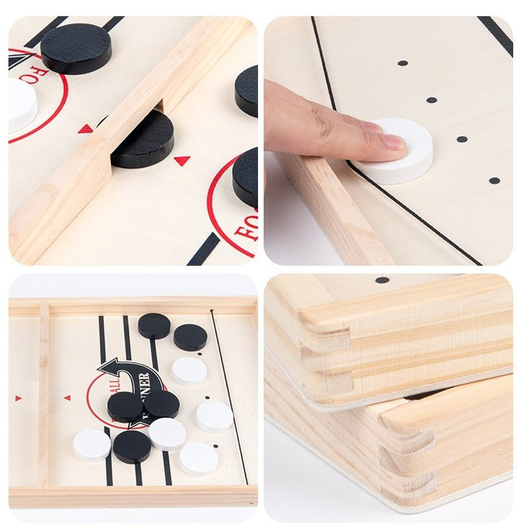 Joc Fooseball Interactiv, Flippy, Tip Hockey pe Gheata, din Lemn, 10 Piese de Joc, +4 Ani, 54 x 29 cm, Multicolor-1