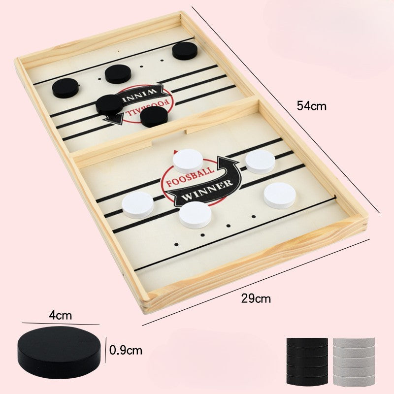 Joc Fooseball Interactiv, Flippy, Tip Hockey pe Gheata, din Lemn, 10 Piese de Joc, +4 Ani, 54 x 29 cm, Multicolor-2