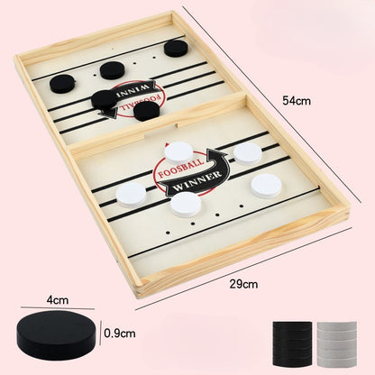 Joc Fooseball Interactiv, Flippy, Tip Hockey pe Gheata, din Lemn, 10 Piese de Joc, +4 Ani, 54 x 29 cm, Multicolor-2