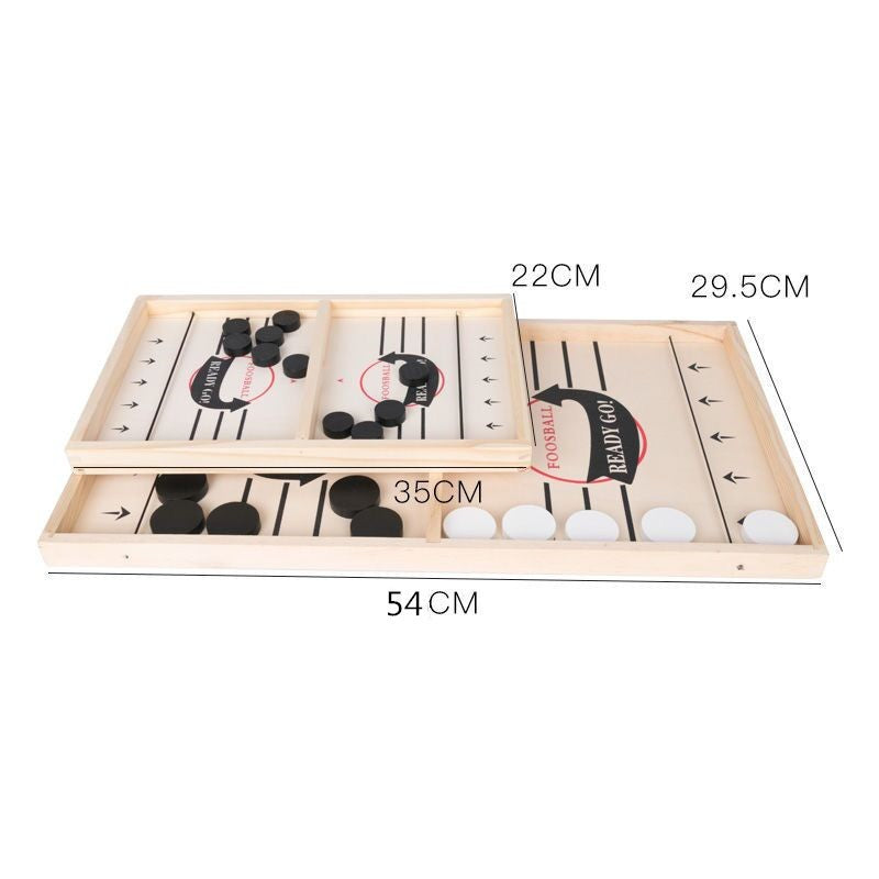 Joc Fooseball Interactiv, Flippy, Tip Hockey pe Gheata, din Lemn, 10 Piese de Joc, +4 Ani, 54 x 29 cm, Multicolor-4