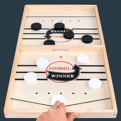 Joc Fooseball Interactiv, Flippy, Tip Hockey pe Gheata, din Lemn, 10 Piese de Joc, +4 Ani, 54 x 29 cm, Multicolor-6