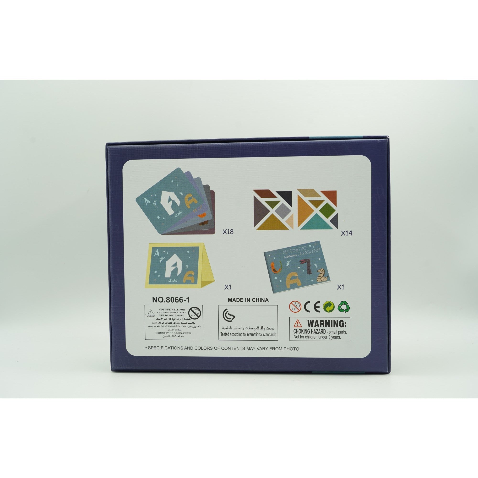 Joc Magnetic Tangram, tabla si forme diverse magnetice, 34 de piese, pentru copii, +3 ani, multicolor-6