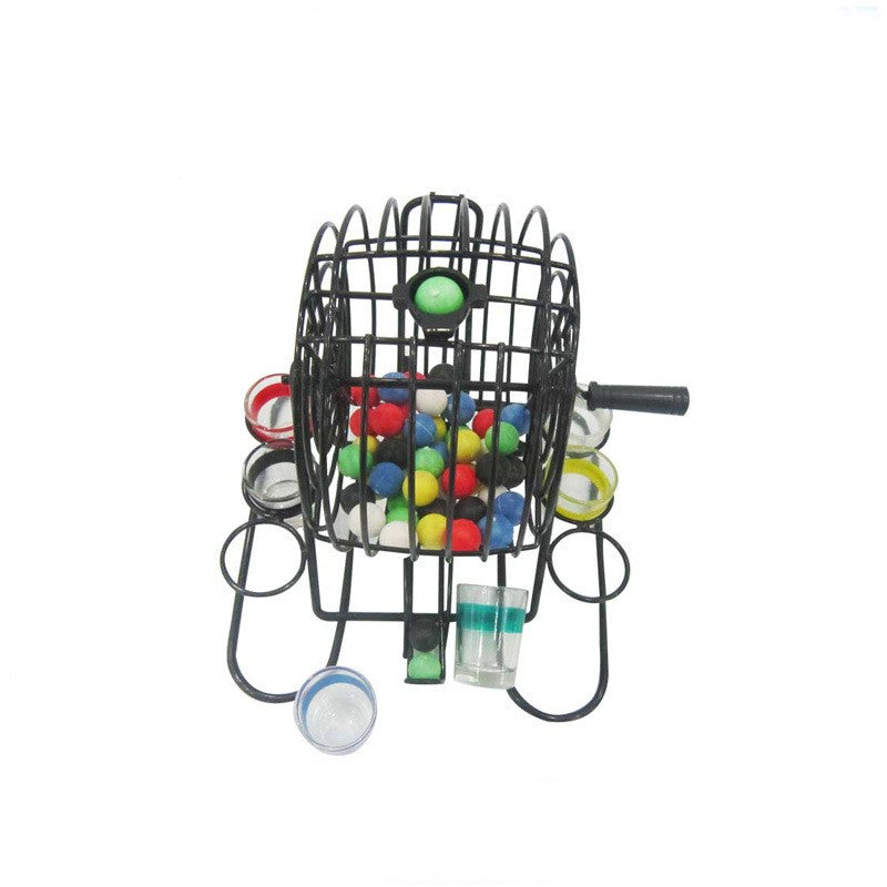 Joc Mini Loterie Flippy, Bingo, cu Pahare de Shot din Sticla, 20 x 20 x 19 cm, 48 Bile, Negru-7