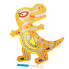Joc Montessori cu Bile, Flippy, Creion Magnetic, Tip Labirint, din Lemn, Model Tiranozaur, 21x18 cm, Portocaliu-0