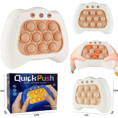 Joc Pop It, Flippy, consola, joc interactiv, antistres, cu baterii, Abs si silicon, Alb, 12 x 10 x 5.8 cm-4