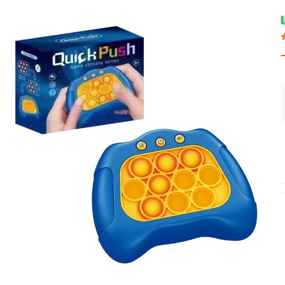 Joc Pop It, Flippy, consola, joc interactiv, antistres, cu baterii, Abs si silicon, Albastru, 12 x 10 x 5.8 cm-1