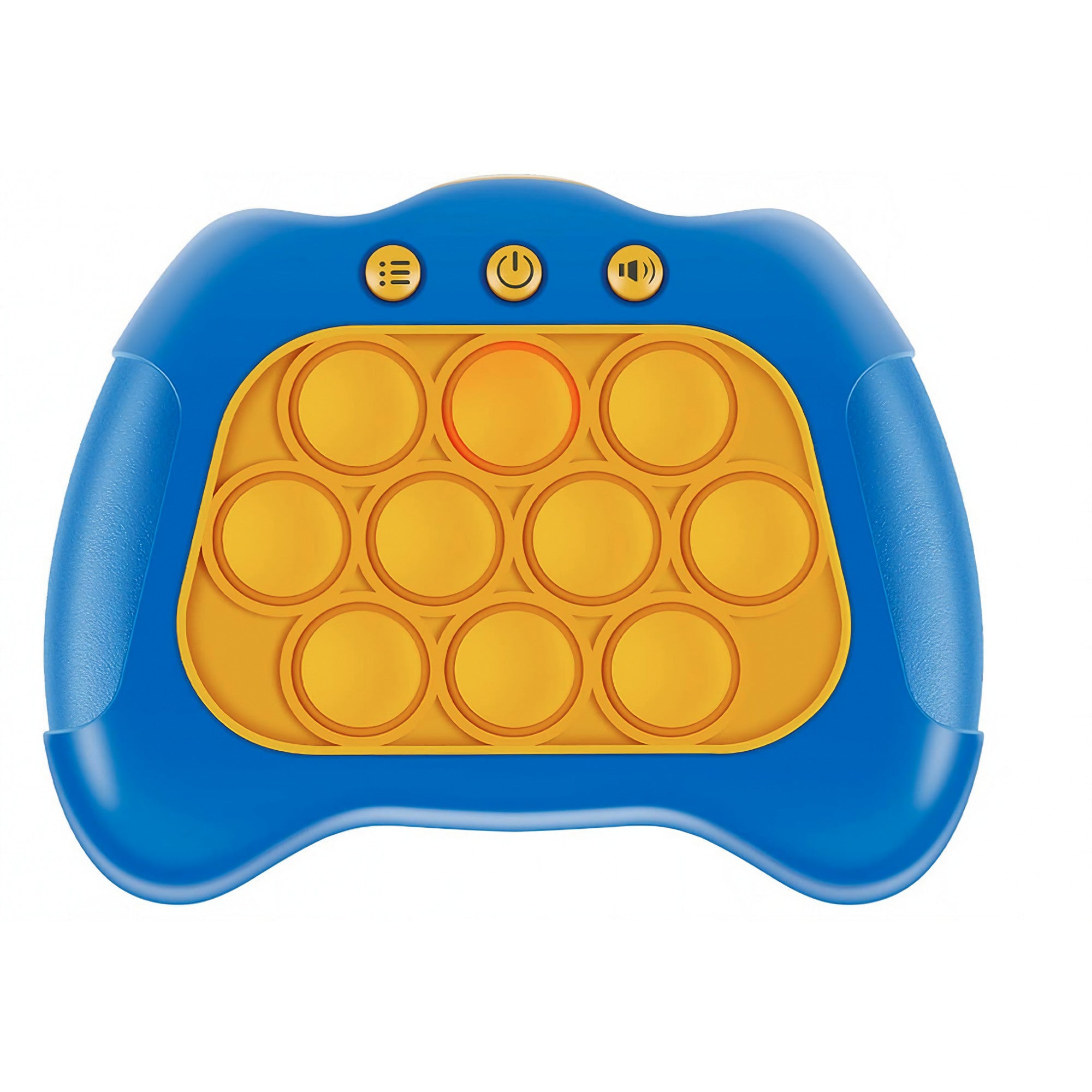 Joc Pop It, Flippy, consola, joc interactiv, antistres, cu baterii, Abs si silicon, Albastru, 12 x 10 x 5.8 cm-0