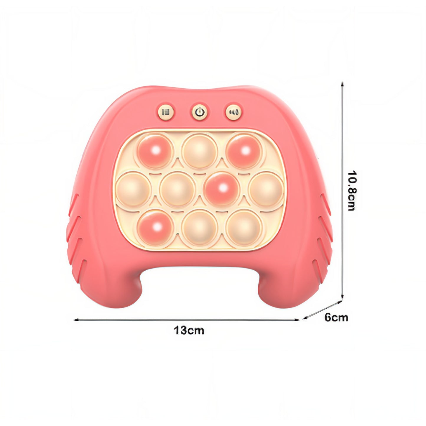 Joc Pop It, Flippy, consola, joc interactiv, antistres, cu baterii, Abs si silicon, Roz, 12 x 10 x 5.8 cm-5