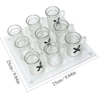 Joc X si O Flippy, cu Mini Halbe din Sticla, 25 x 25 cm, pentru Petreceri, Decor, Cadouri, Transparent-4