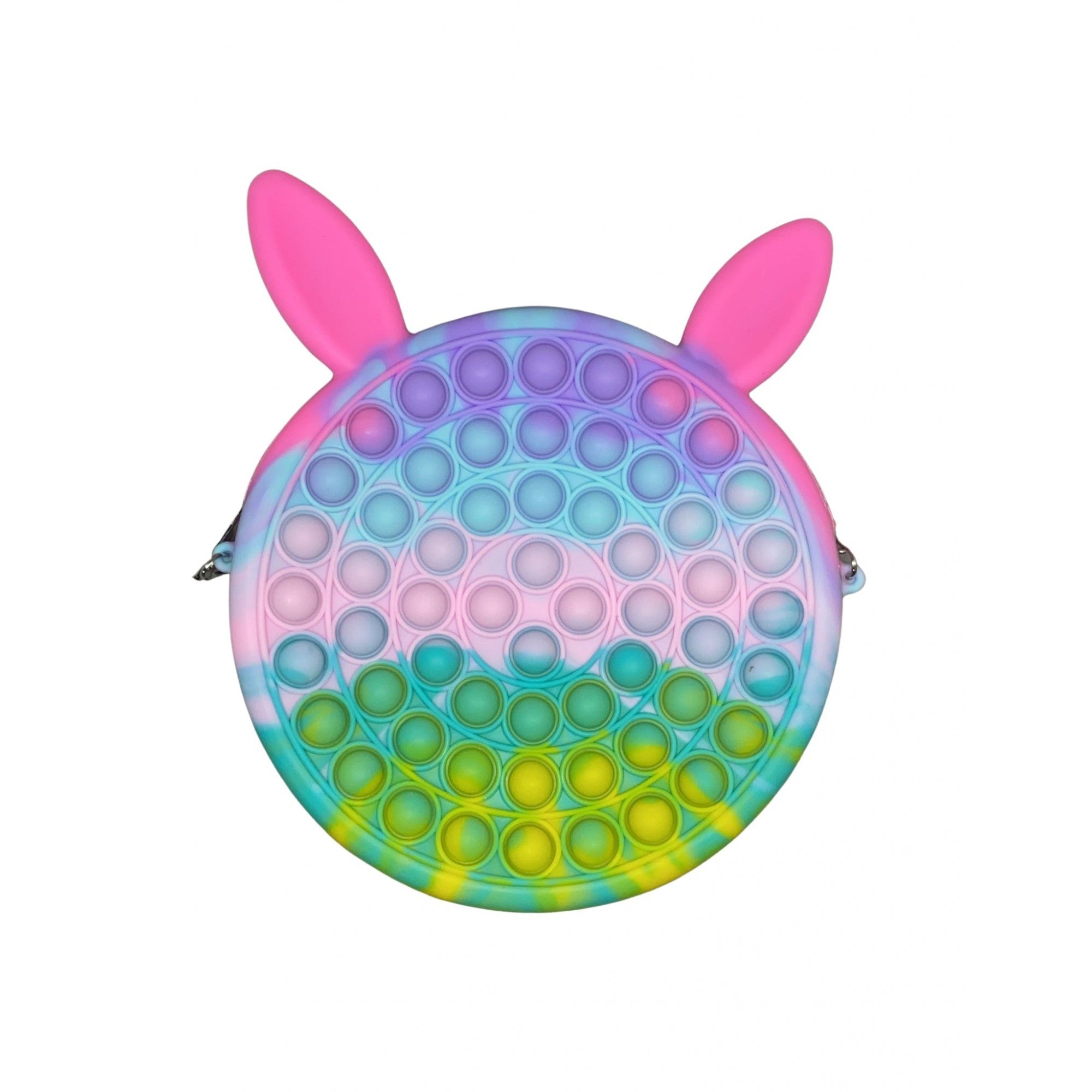 Jucarie antistres din silicon Flippy, Geanta Pop It, 16 cm, Iepuras, Macarons-1