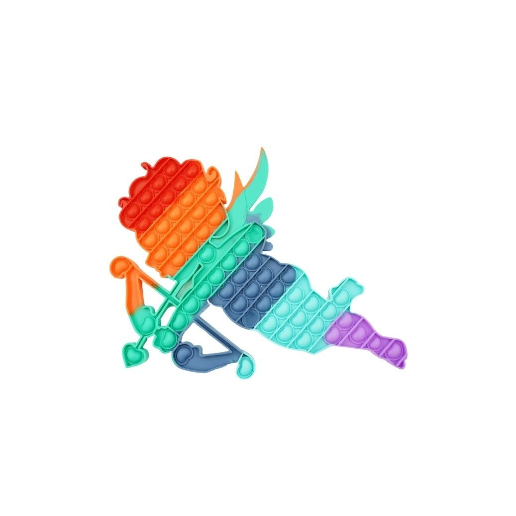 Jucarie antistres din silicon Flippy, Pop it Now and Flip It , 40x45 cm, Cupidon, Curcubeu-0
