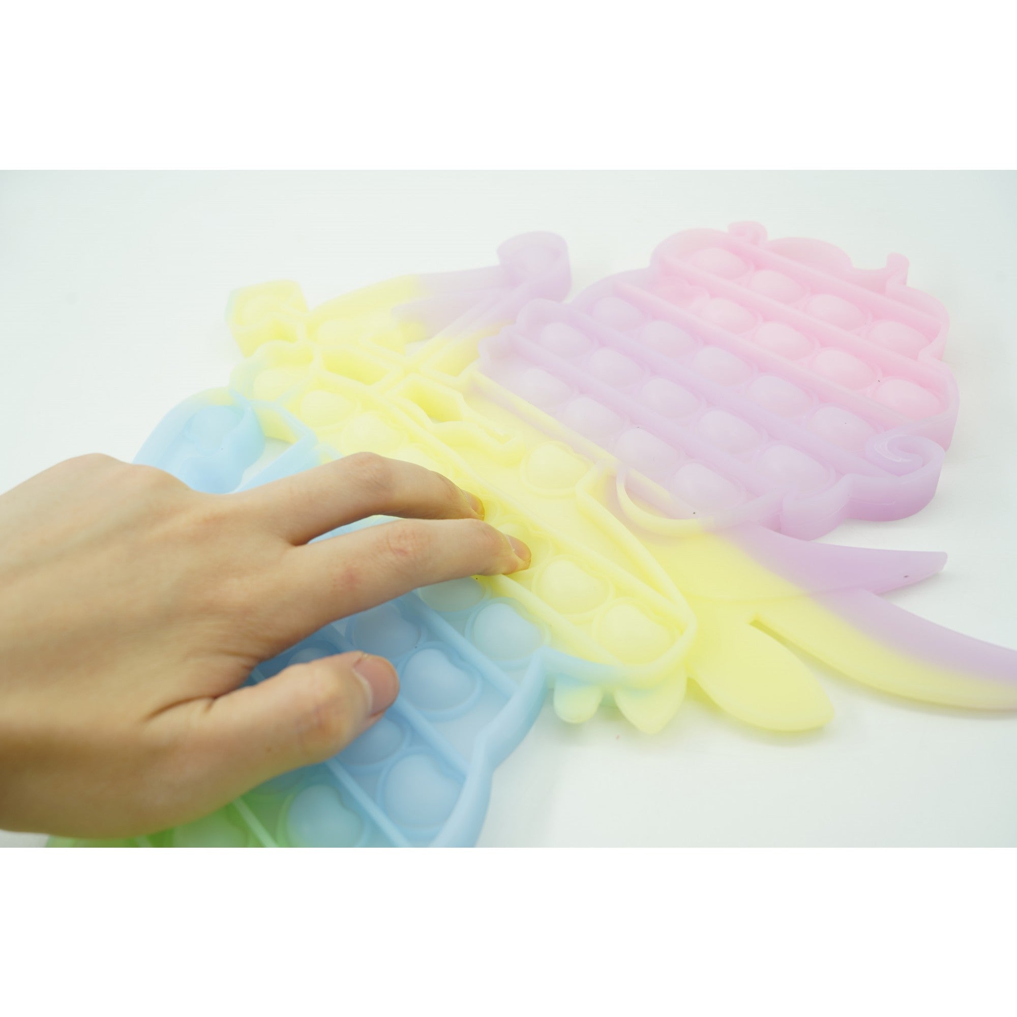 Jucarie antistres din silicon Flippy, Pop it Now and Flip It , 40x45 cm, Cupidon, Fosforescent, Multicolor-3