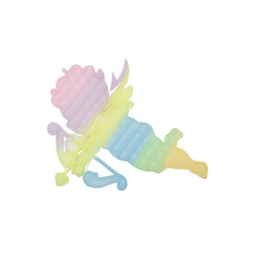 Jucarie antistres din silicon Flippy, Pop it Now and Flip It , 40x45 cm, Cupidon, Fosforescent, Multicolor-0