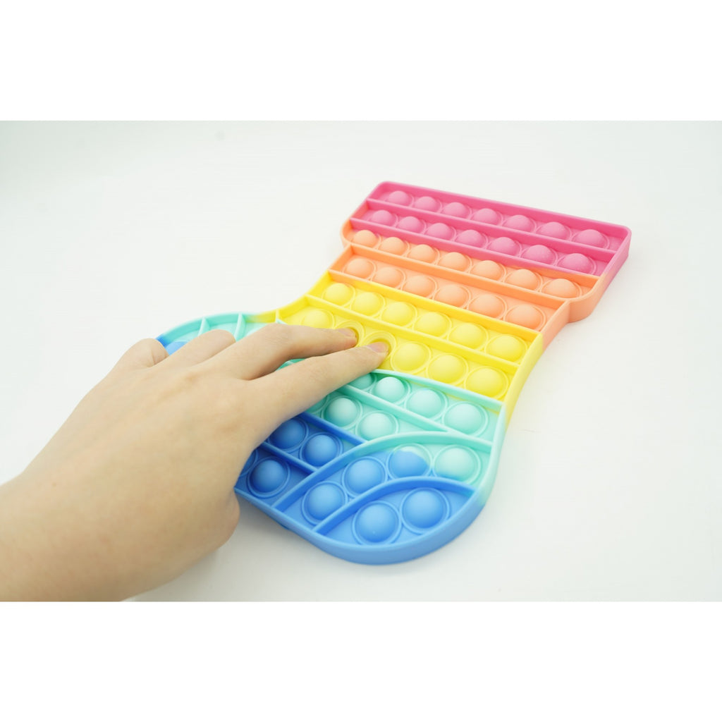Jucarie antistres din silicon, Flippy, Pop It Now and Flip It, Ciorap Craciun, Multicolor-3