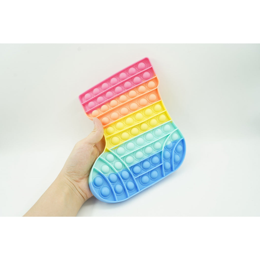 Jucarie antistres din silicon, Flippy, Pop It Now and Flip It, Ciorap Craciun, Multicolor-6