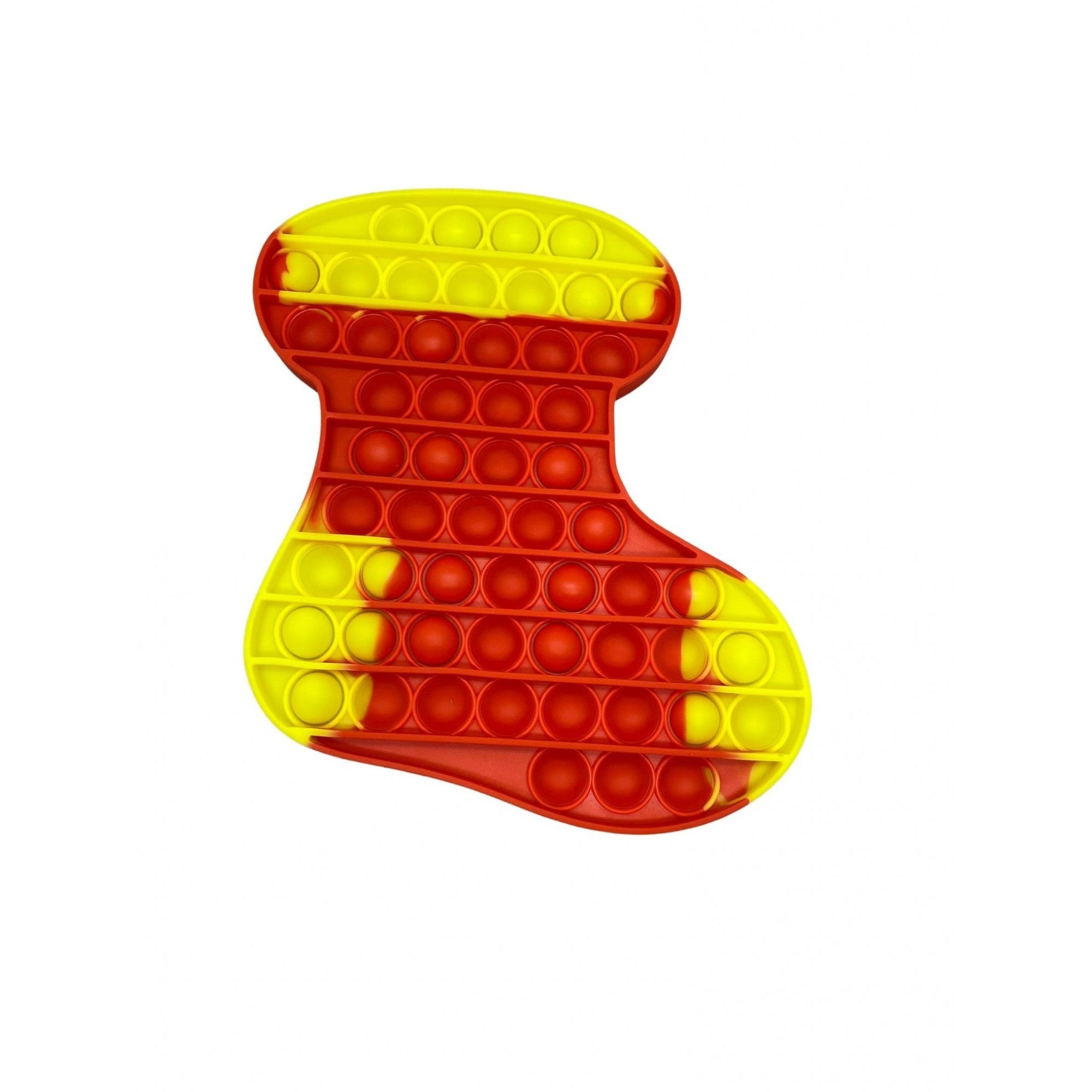 Jucarie antistres din silicon, Flippy, Pop It Now and Flip It, Ciorap Craciun, Rosu/Galben-0