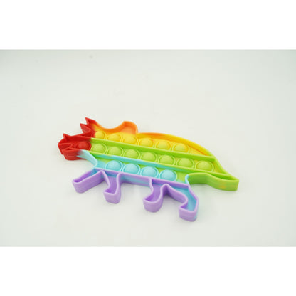 Jucarie antistres din silicon, Flippy, Pop It Now and Flip It, Dinozaur mic, Multicolor V3-1