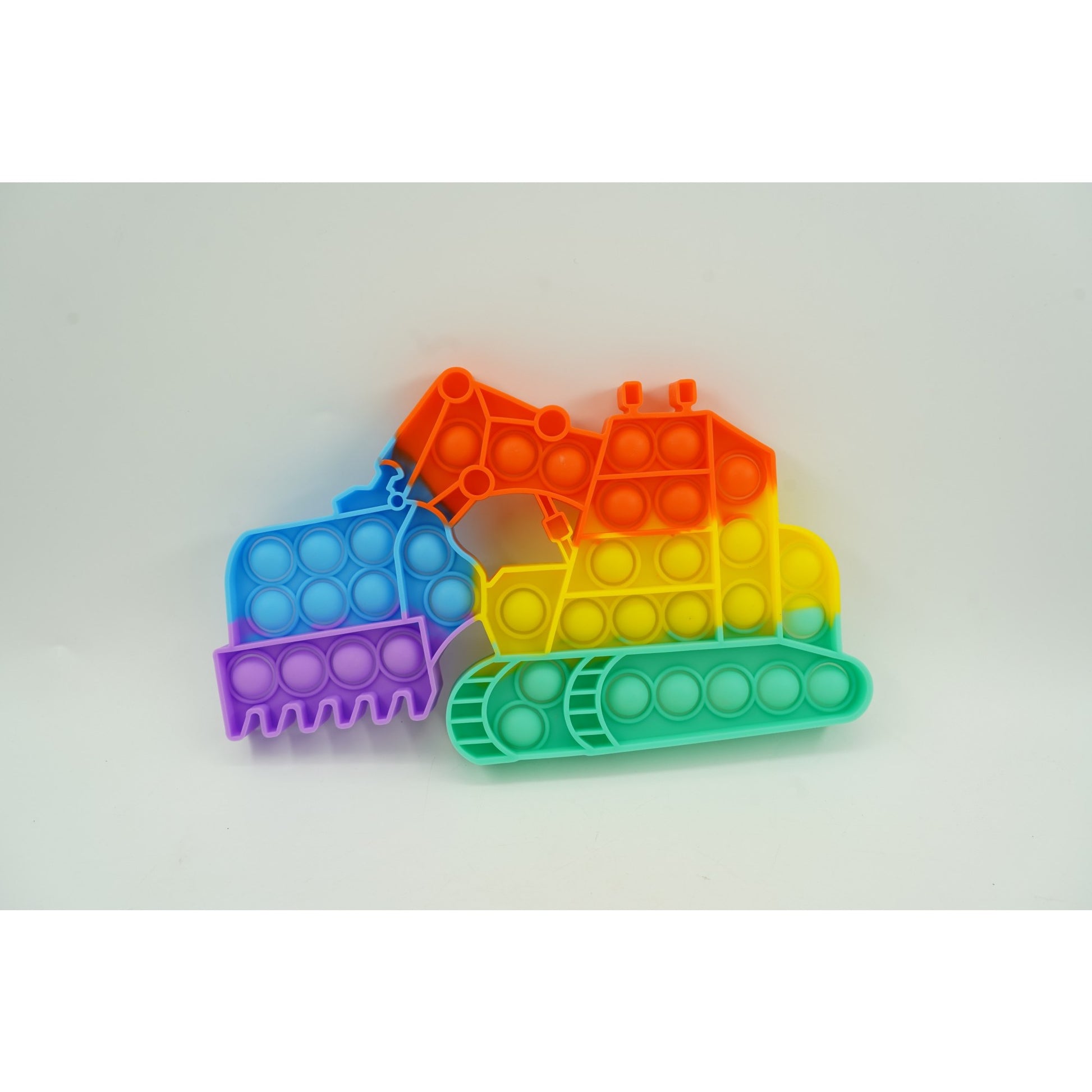 Jucarie antistres din silicon Flippy, Pop it Now and Flip It ,Excavator ,Multicolor ,Model 4-2