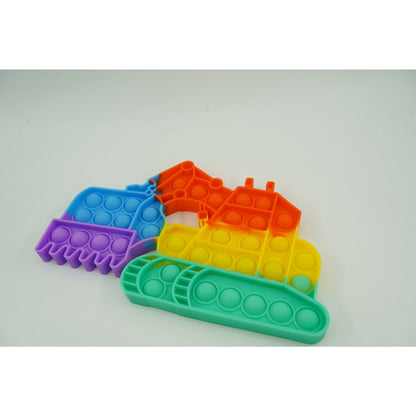 Jucarie antistres din silicon Flippy, Pop it Now and Flip It ,Excavator ,Multicolor ,Model 4-3