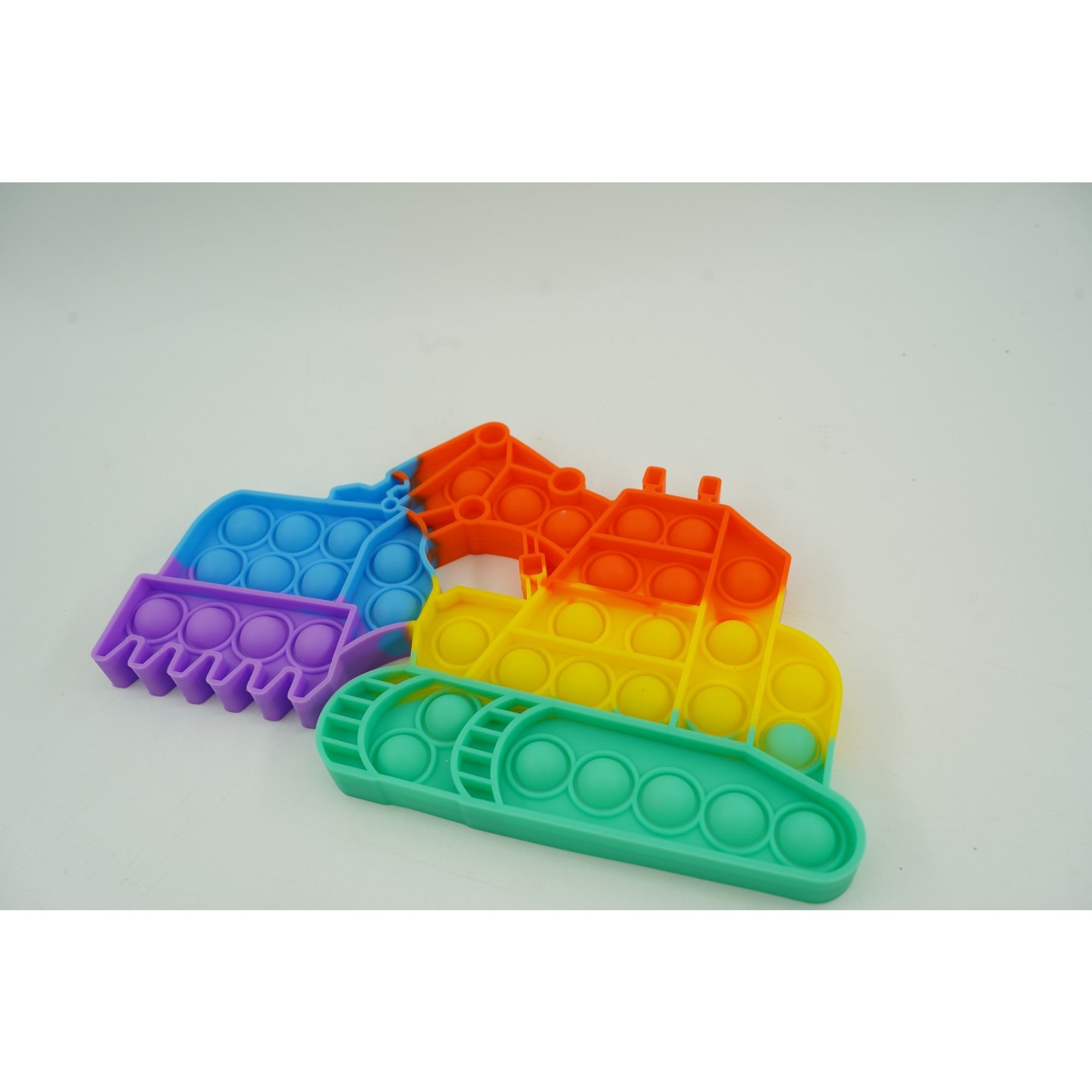 Jucarie antistres din silicon Flippy, Pop it Now and Flip It ,Excavator ,Multicolor ,Model 4-4