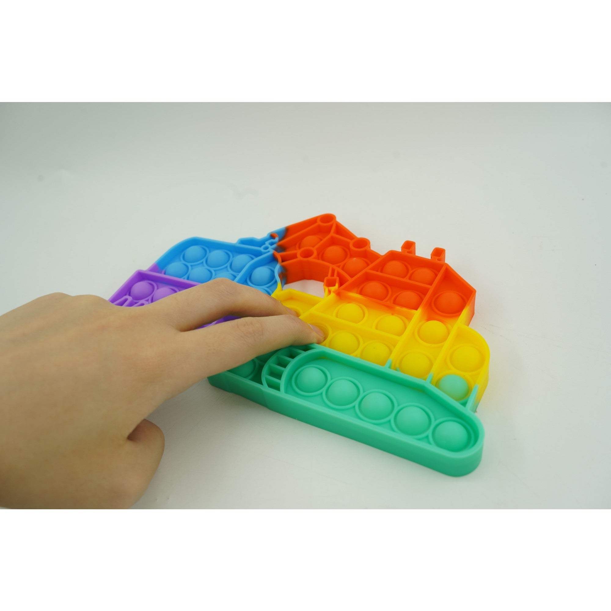 Jucarie antistres din silicon Flippy, Pop it Now and Flip It ,Excavator ,Multicolor ,Model 4-5