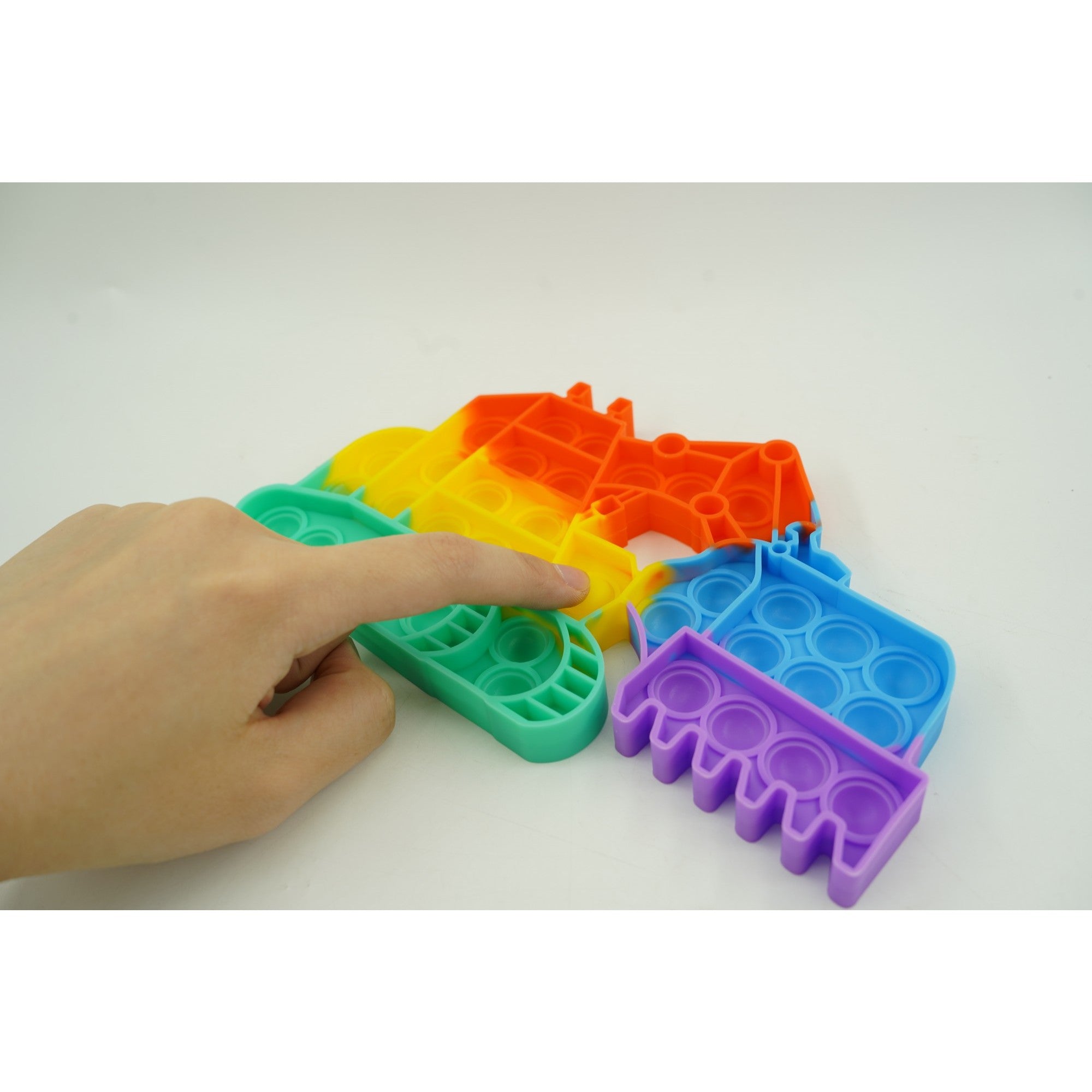 Jucarie antistres din silicon Flippy, Pop it Now and Flip It ,Excavator ,Multicolor ,Model 4-8