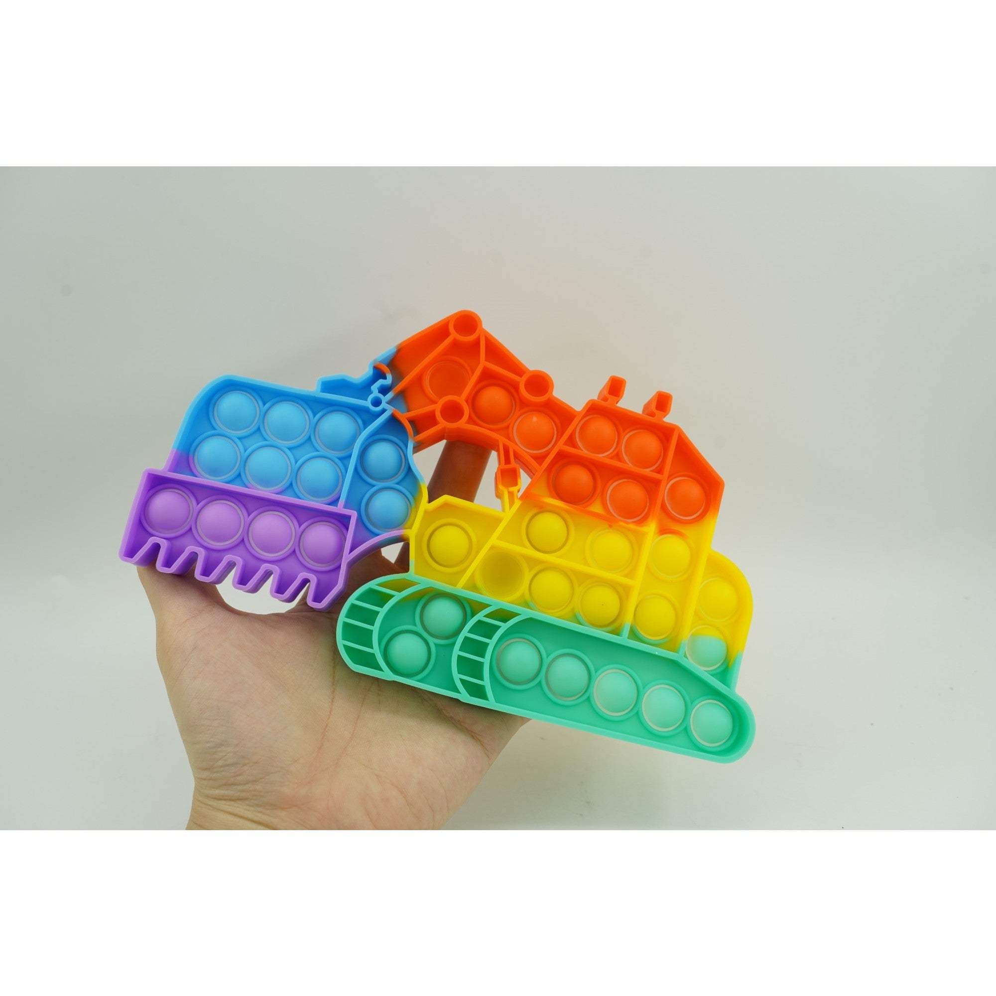 Jucarie antistres din silicon Flippy, Pop it Now and Flip It ,Excavator ,Multicolor ,Model 4-10