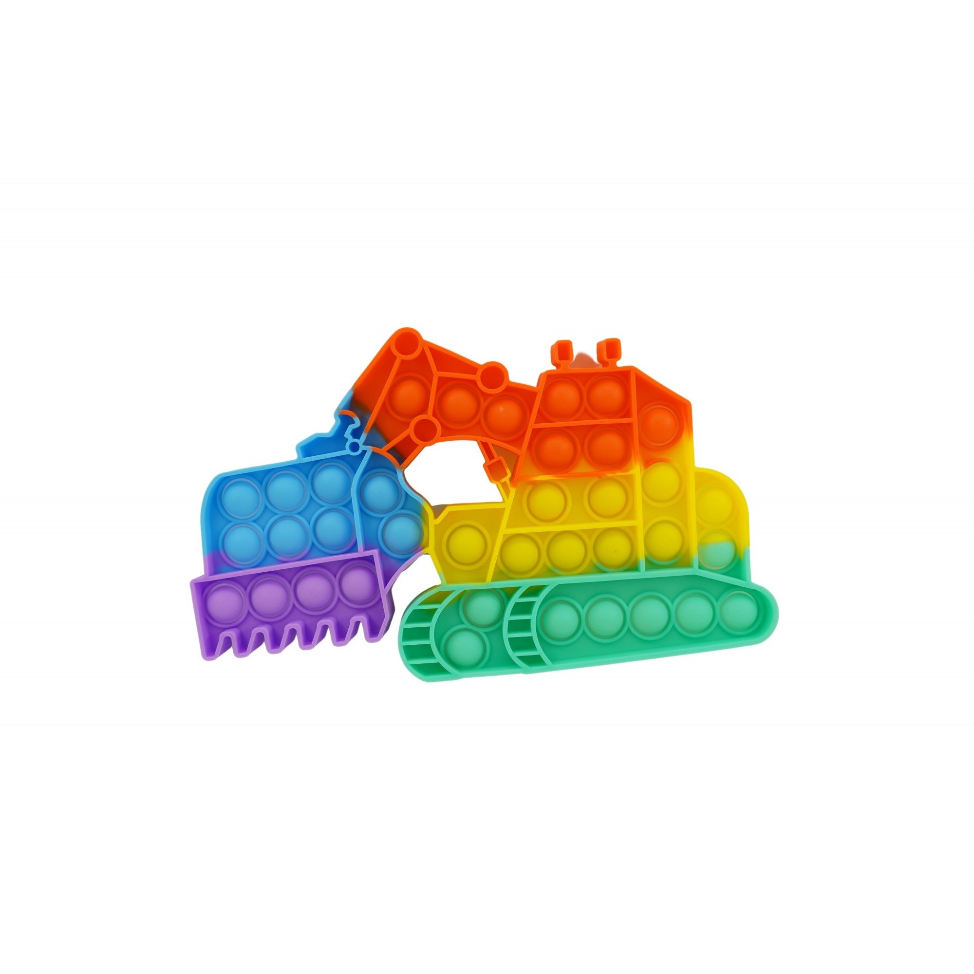 Jucarie antistres din silicon Flippy, Pop it Now and Flip It ,Excavator ,Multicolor ,Model 4-0