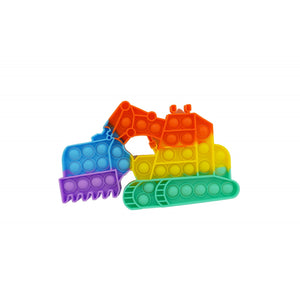 Jucarie antistres din silicon Flippy, Pop it Now and Flip It ,Excavator ,Multicolor ,Model 4-0