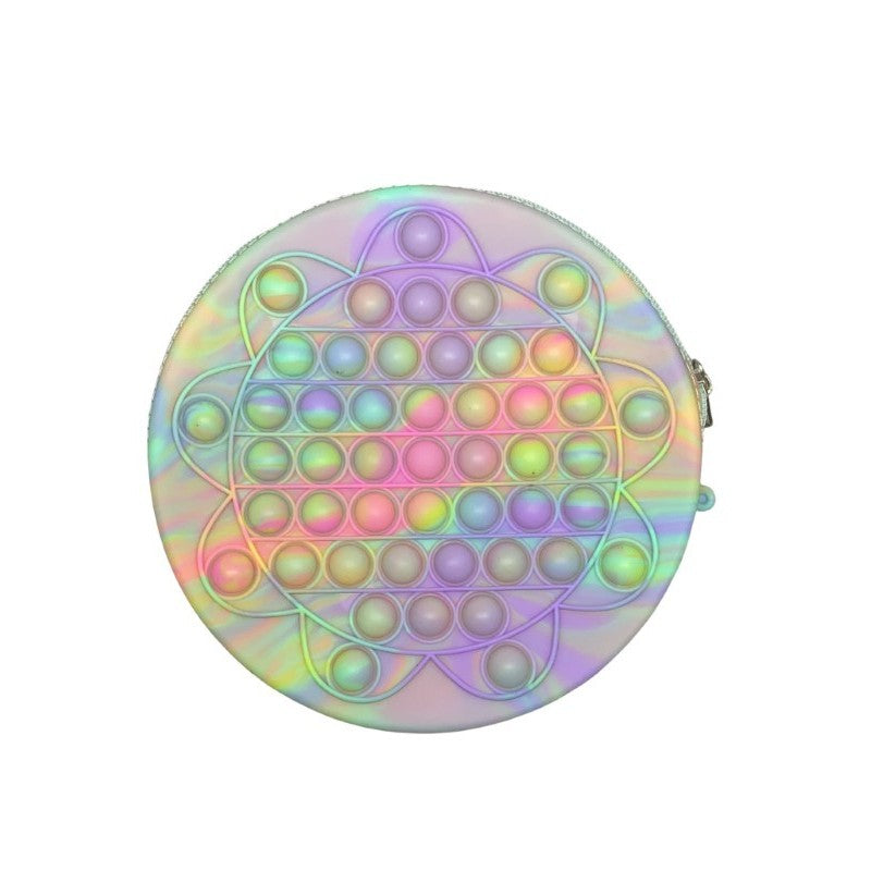 Jucarie antistres din silicon, Flippy, Pop It Now and Flip It, Geanta de umar, Floarea soarelui, Macarons-0