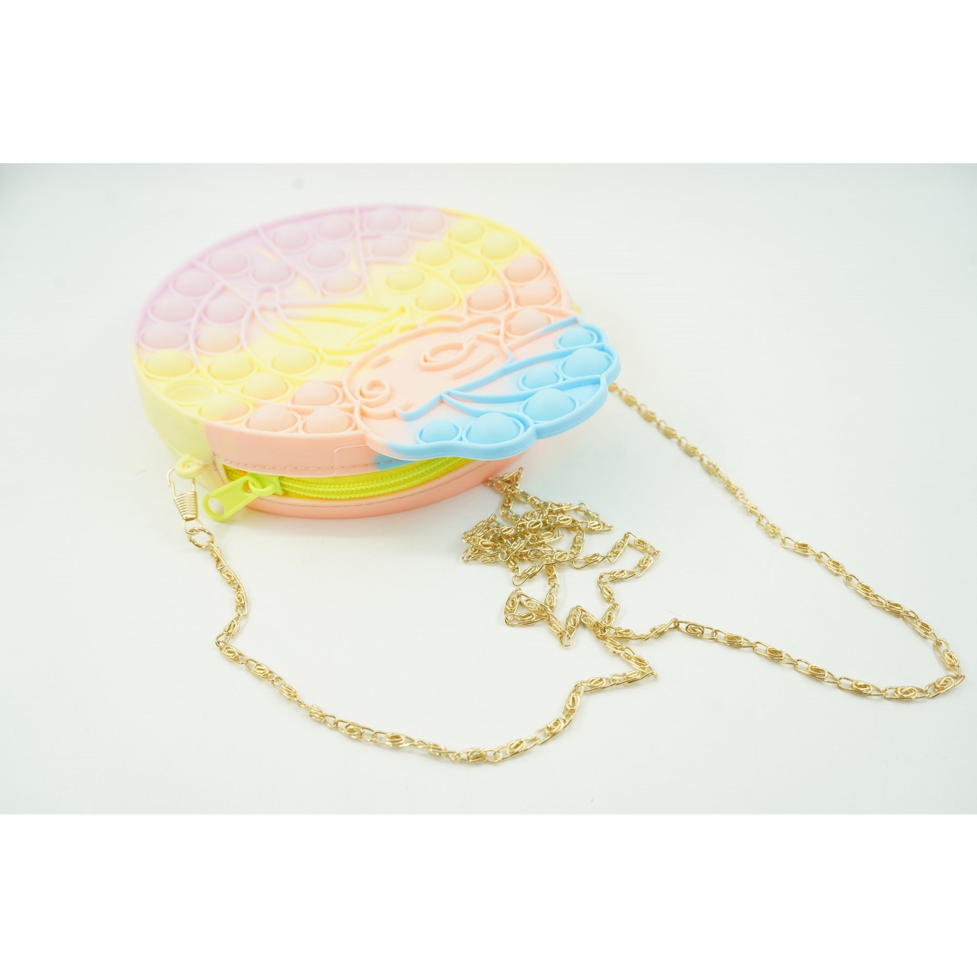 Jucarie antistres din silicon, Flippy, Pop It Now and Flip It, Geanta de umar, Mica printesa, 16 cm, Macarons-2