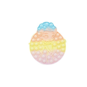 Jucarie antistres din silicon, Flippy, Pop It Now and Flip It, Geanta de umar, Mica printesa, 16 cm, Macarons-0