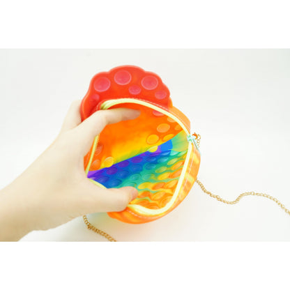 Jucarie antistres din silicon, Flippy, Pop It Now and Flip It, Geanta de umar, Mica printesa Elsa, Multicolor-2