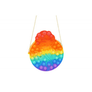 Jucarie antistres din silicon, Flippy, Pop It Now and Flip It, Geanta de umar, Mica printesa Elsa, Multicolor-0