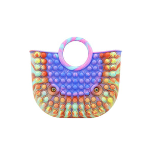 Jucarie Antistres din silicon Flippy, Pop It Now And Flip It, Geanta mare, 28 cm, Multicolor, Model 3-0