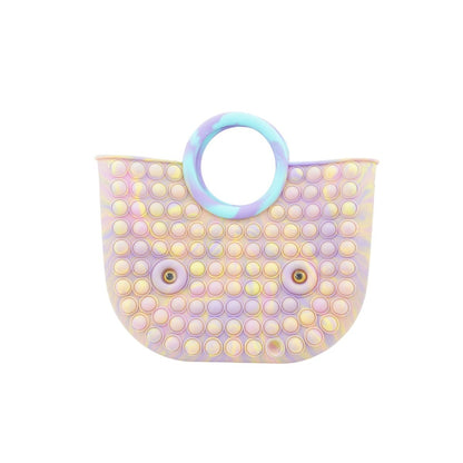 Jucarie Antistres din silicon Flippy, Pop It Now And Flip It, Geanta mare, 28 cm, Multicolor, Model 6 V2-1