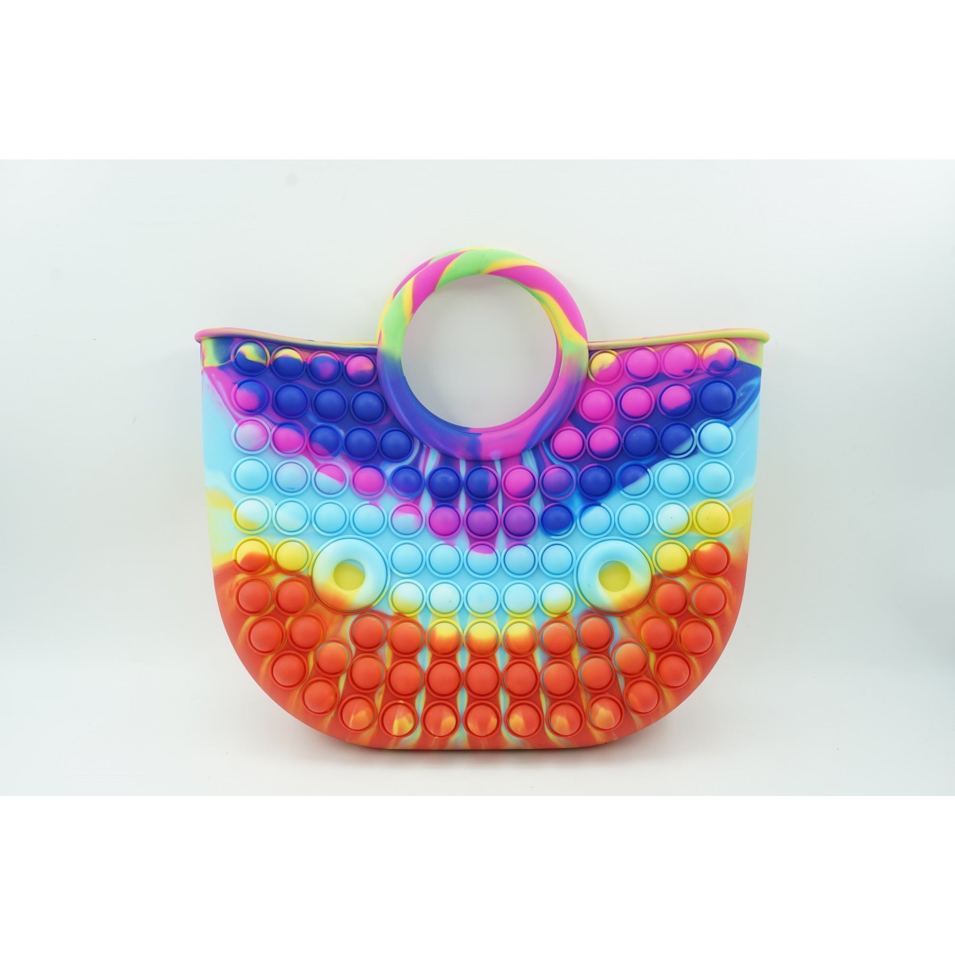 Jucarie Antistres din silicon Flippy, Pop It Now And Flip It, Geanta mare, 28 cm, Multicolor, Model 6-1