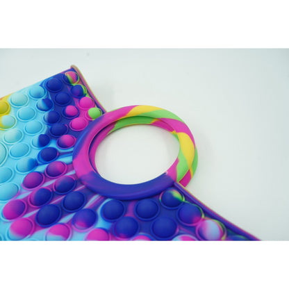 Jucarie Antistres din silicon Flippy, Pop It Now And Flip It, Geanta mare, 28 cm, Multicolor, Model 6-2