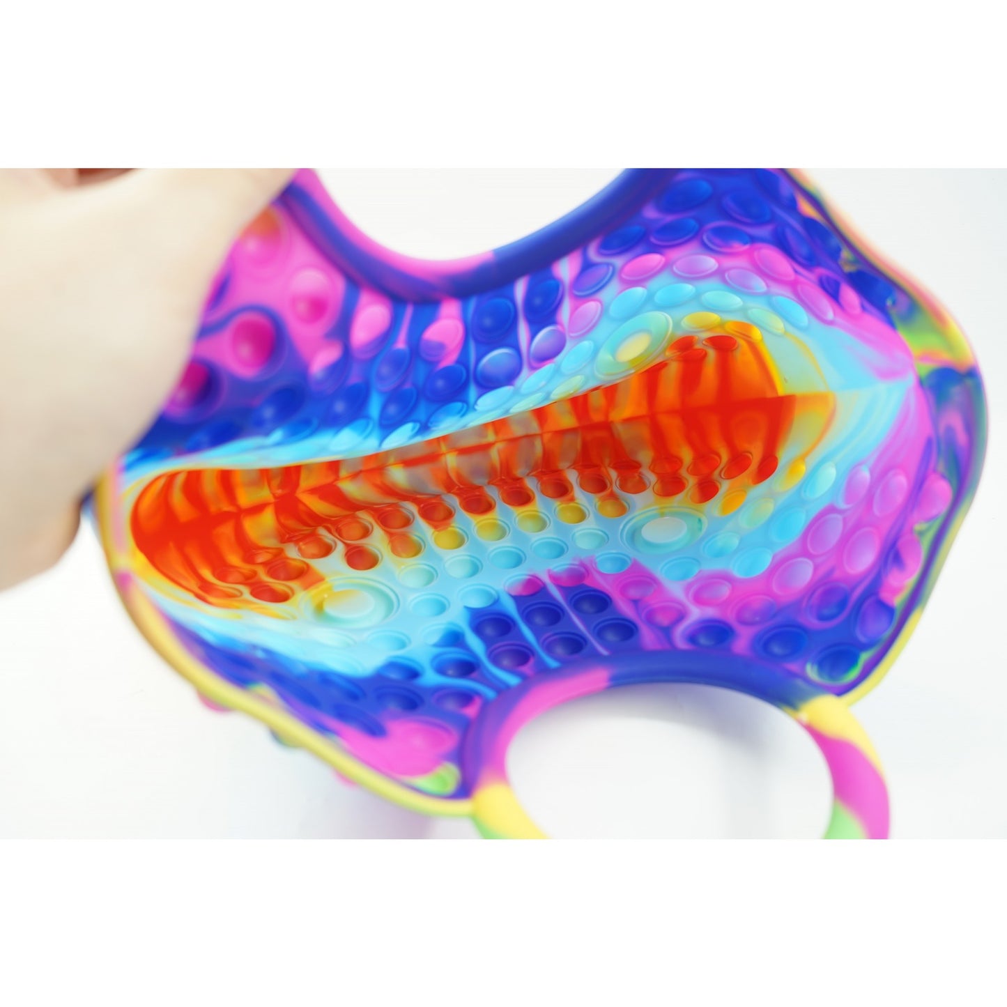 Jucarie Antistres din silicon Flippy, Pop It Now And Flip It, Geanta mare, 28 cm, Multicolor, Model 6-4