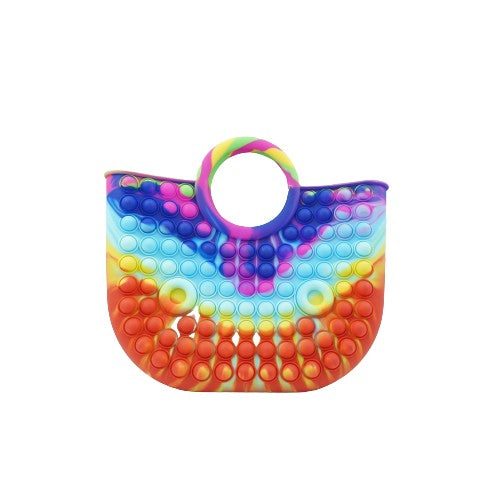 Jucarie Antistres din silicon Flippy, Pop It Now And Flip It, Geanta mare, 28 cm, Multicolor, Model 6-0