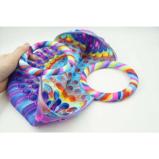 Jucarie Antistres din silicon Flippy, Pop It Now And Flip It, Geanta mare, 28 cm, Multicolor, V1-1
