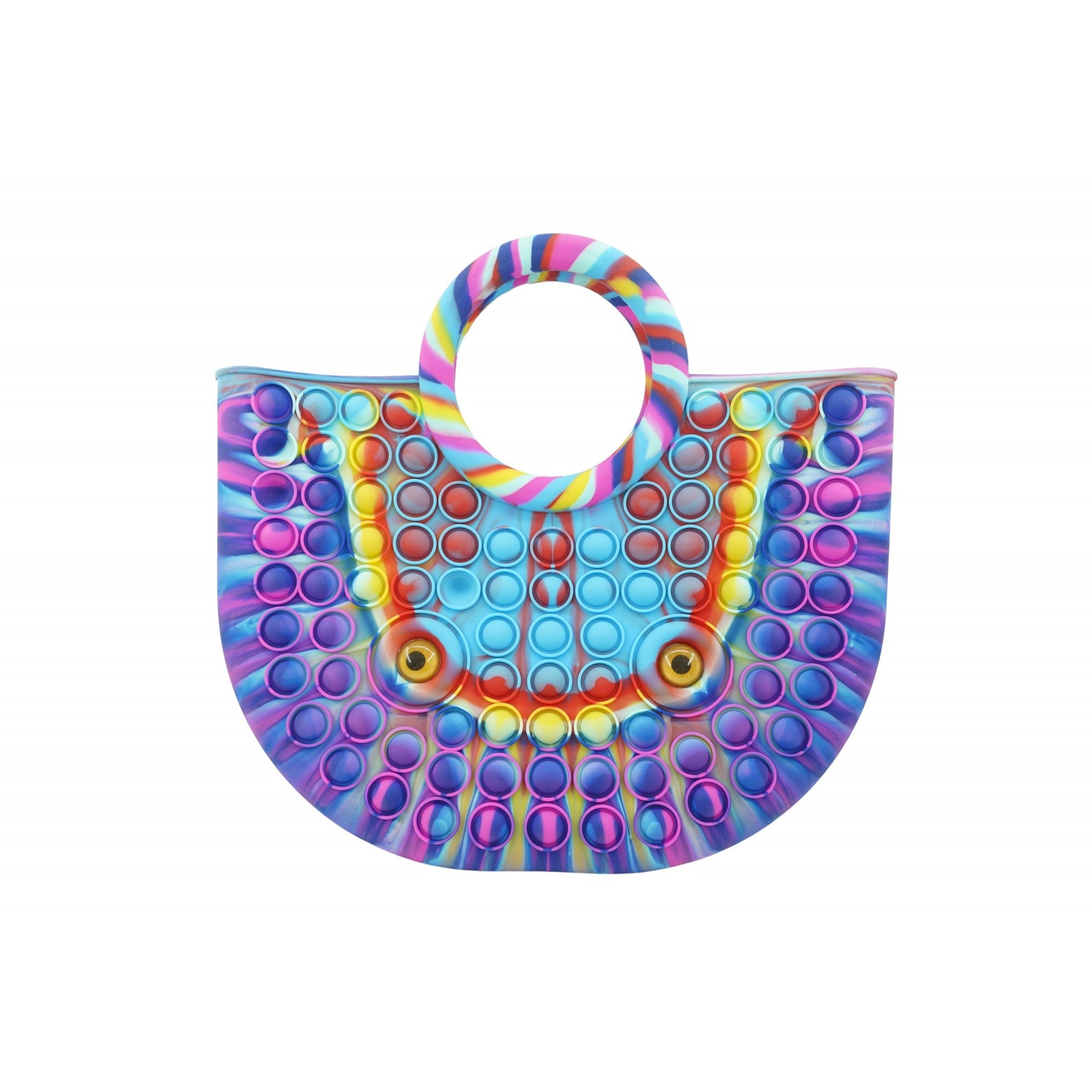 Jucarie Antistres din silicon Flippy, Pop It Now And Flip It, Geanta mare, 28 cm, Multicolor, V1-0