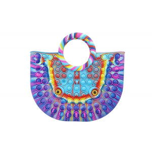 Jucarie Antistres din silicon Flippy, Pop It Now And Flip It, Geanta mare, 28 cm, Multicolor, V1-0