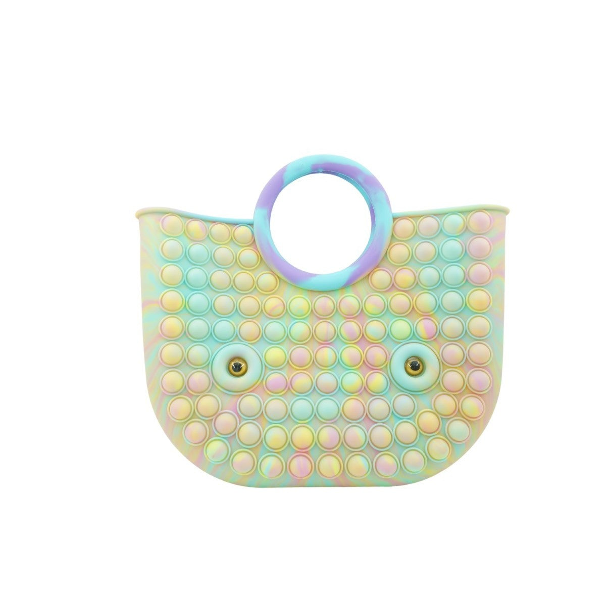 Jucarie Antistres din silicon Flippy, Pop It Now And Flip It, Geanta mare, 28 cm, Multicolor, V4-1