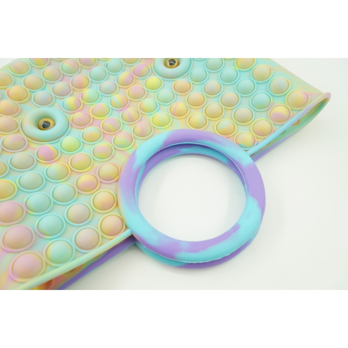 Jucarie Antistres din silicon Flippy, Pop It Now And Flip It, Geanta mare, 28 cm, Multicolor, V4-2