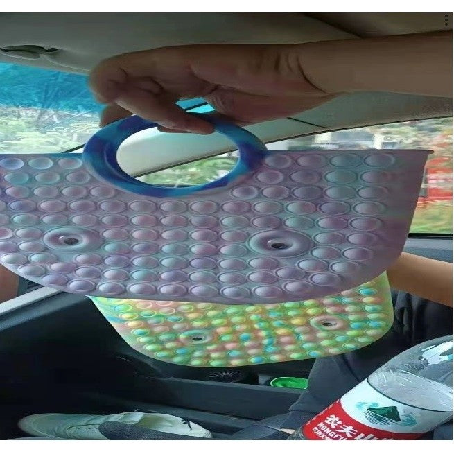 Jucarie Antistres din silicon Flippy, Pop It Now And Flip It, Geanta mare, 28 cm, Multicolor, V4-0