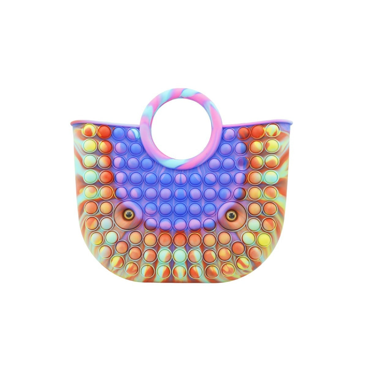 Jucarie Antistres din silicon Flippy, Pop It Now And Flip It, Geanta mare, 28 cm, Multicolor, V5-0