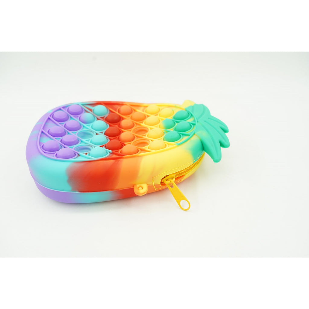 Jucarie antistres din silicon, Flippy, Pop It Now and Flip It, Geanta mica, Ananas, Multicolor, Model 1-3